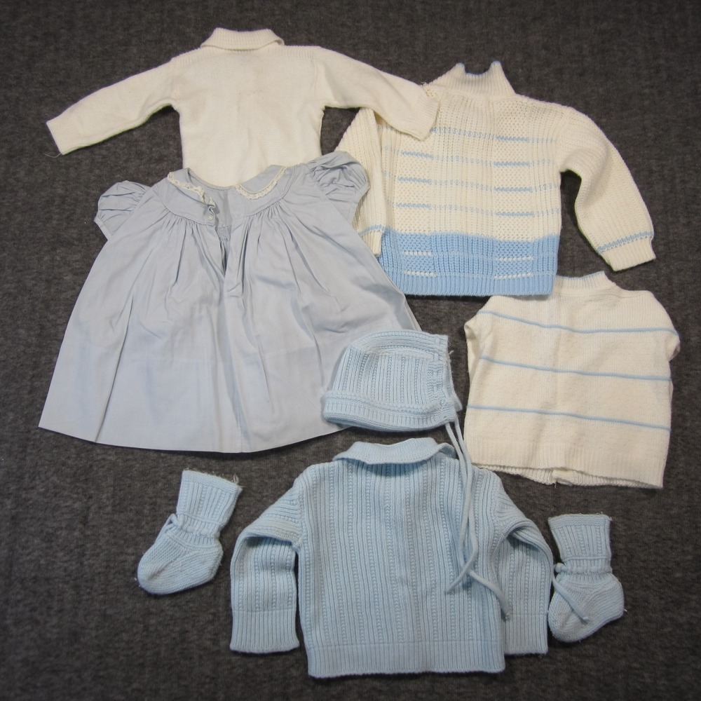 Vintage Baby Clothes Lot Outfit Cute Colorful Classic Heirloom Handmade 70s 80s - Picture 8 of 14
